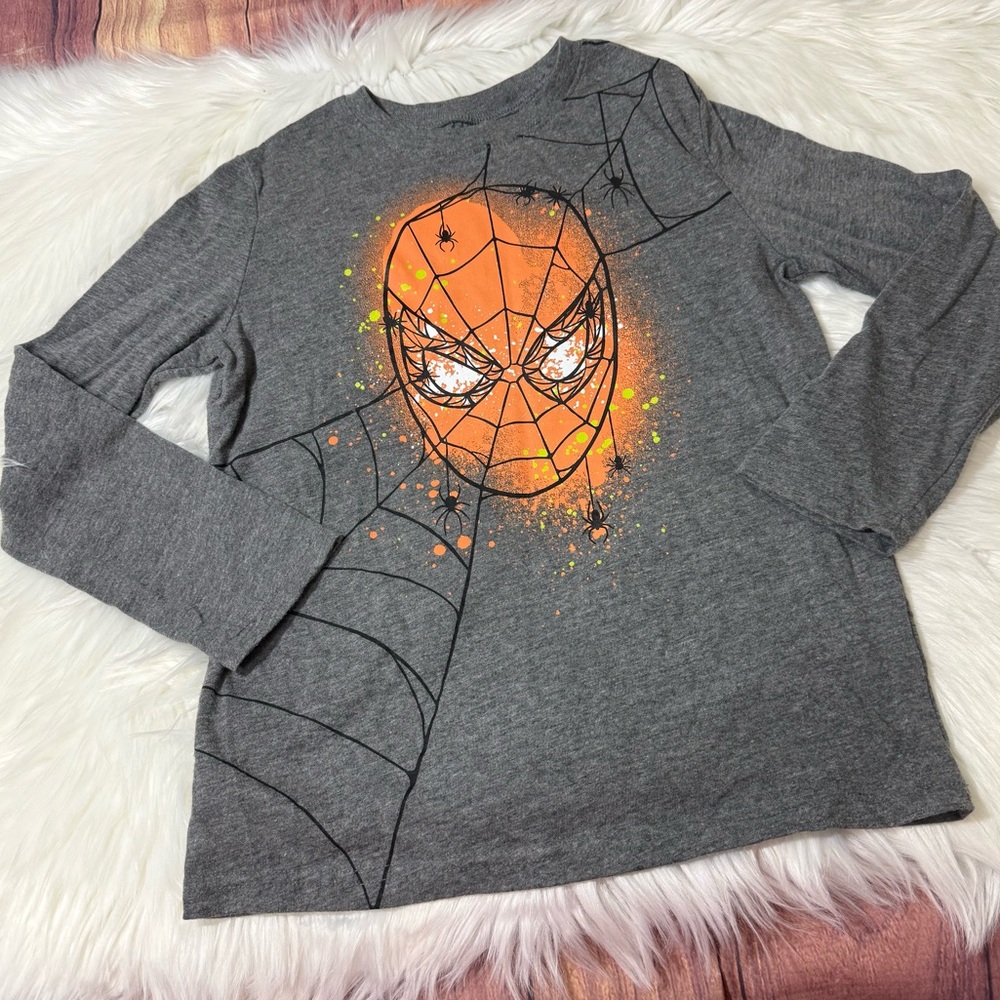Marvel Jumping Beans Spider-Man Web Graphic Long Sleeve Tee – Boys Size 7